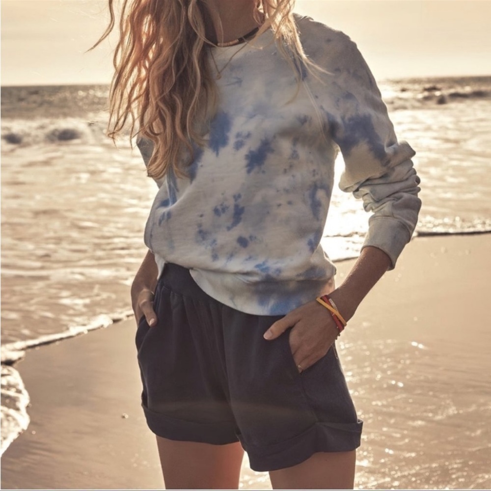 Faherty Arlie Day Shorts 4" Inseam Navy Blue Pull-on Tencel Linen Blend Size xs